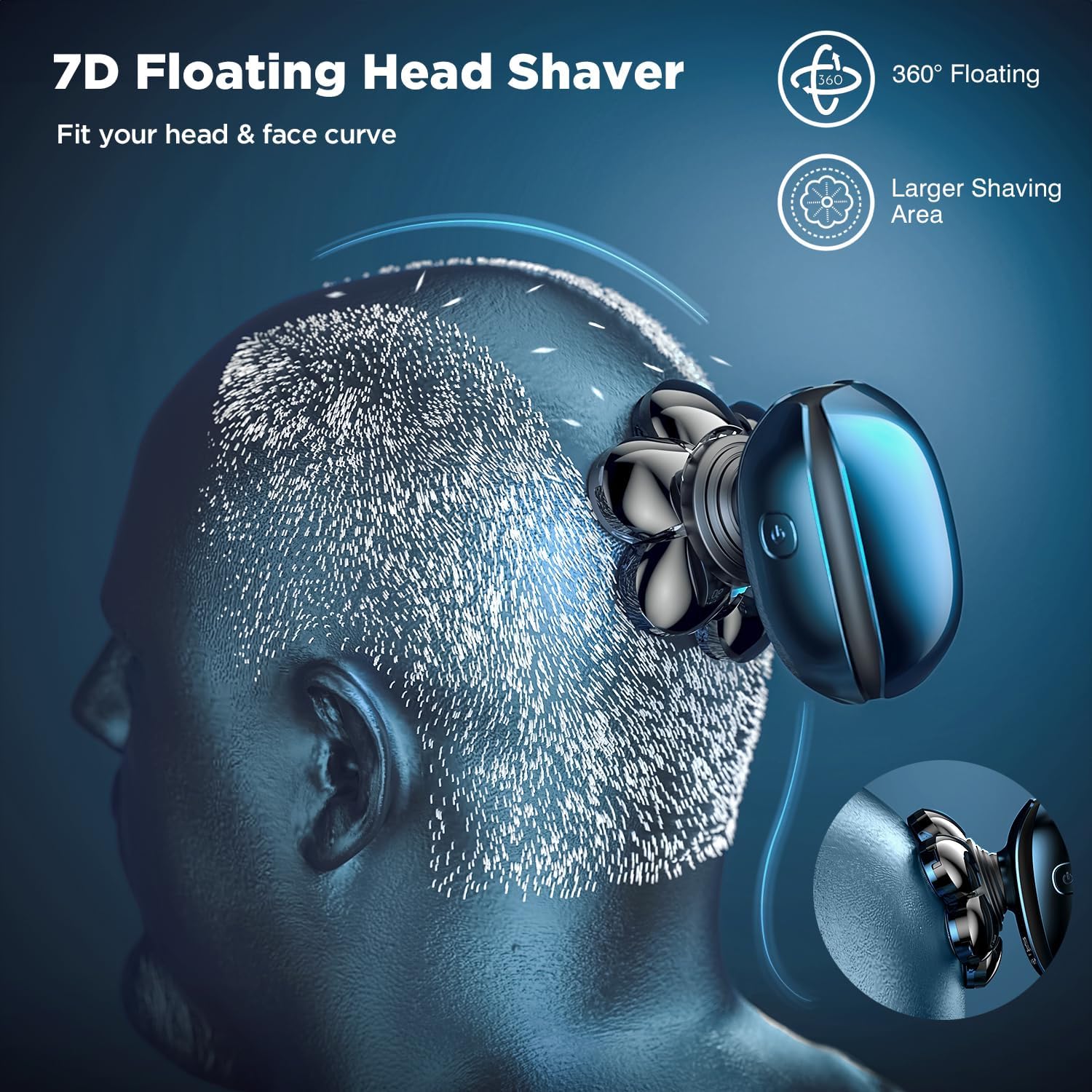 Head Shavers 5-in-1 Electric Razor for Bald Men, IPX7 Waterproof USB Rechargeable R3565