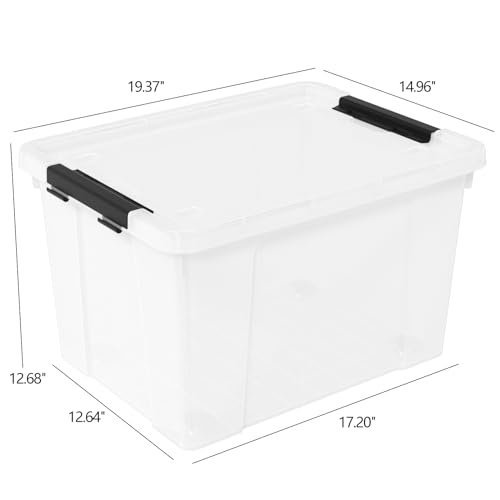 4-Pack 50L Wheeled Clear Plastic Storage Box with Lid C868950