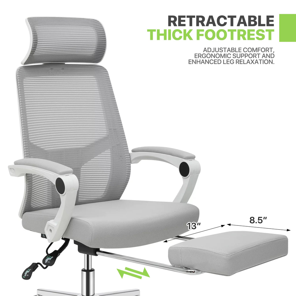 Magshion Ergonomic Office Executive Chair, Adjustable High Back, Grey U433167