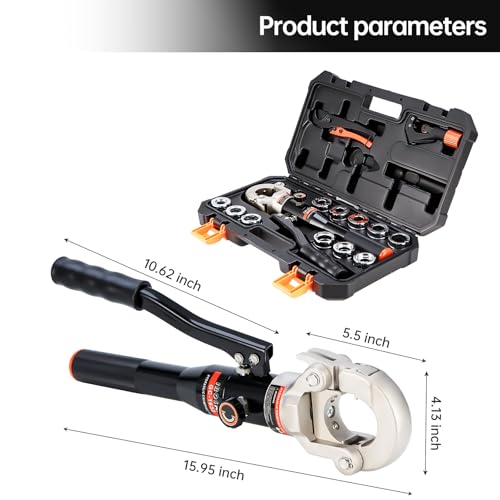 IBOSAD Copper Tube Crimping Tool with 1/2", 3/4" and 1" Jaws, Pipe Cutter R249