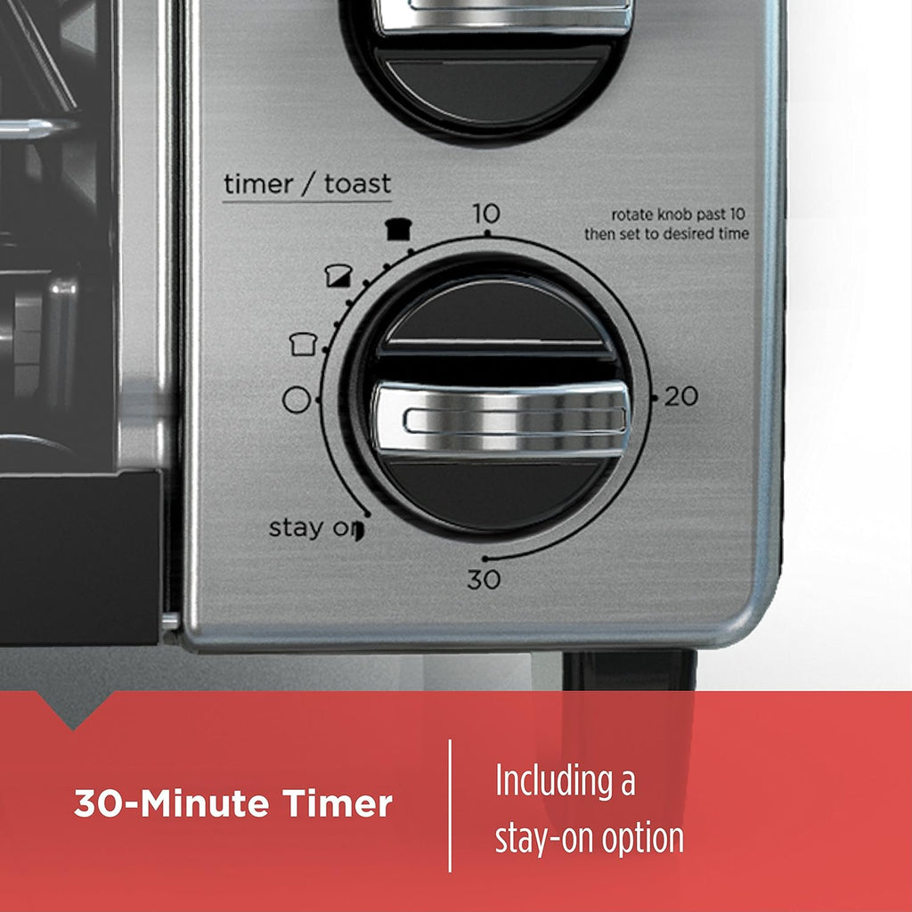 BLACK+DECKER TO1750SB 4-Slice Toaster Oven, Stainless Steel S86551