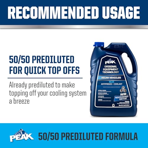 PEAK OET Extended Life Blue Antifreeze/Coolant for Asian Vehicles, 1 Gal. U2143