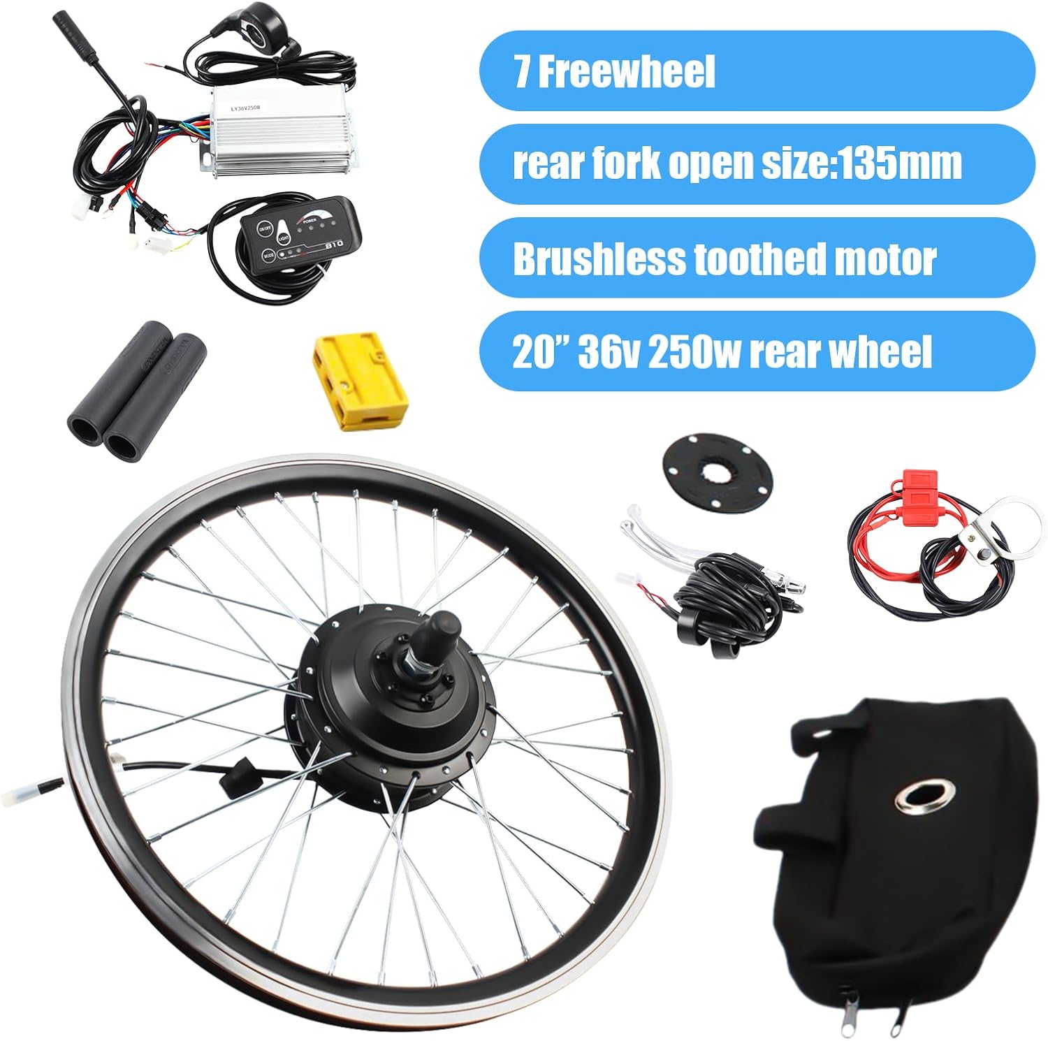 Electric Bicycle Motor Kit 48V 1000W Rear Wheel for 20'' Bike P70759