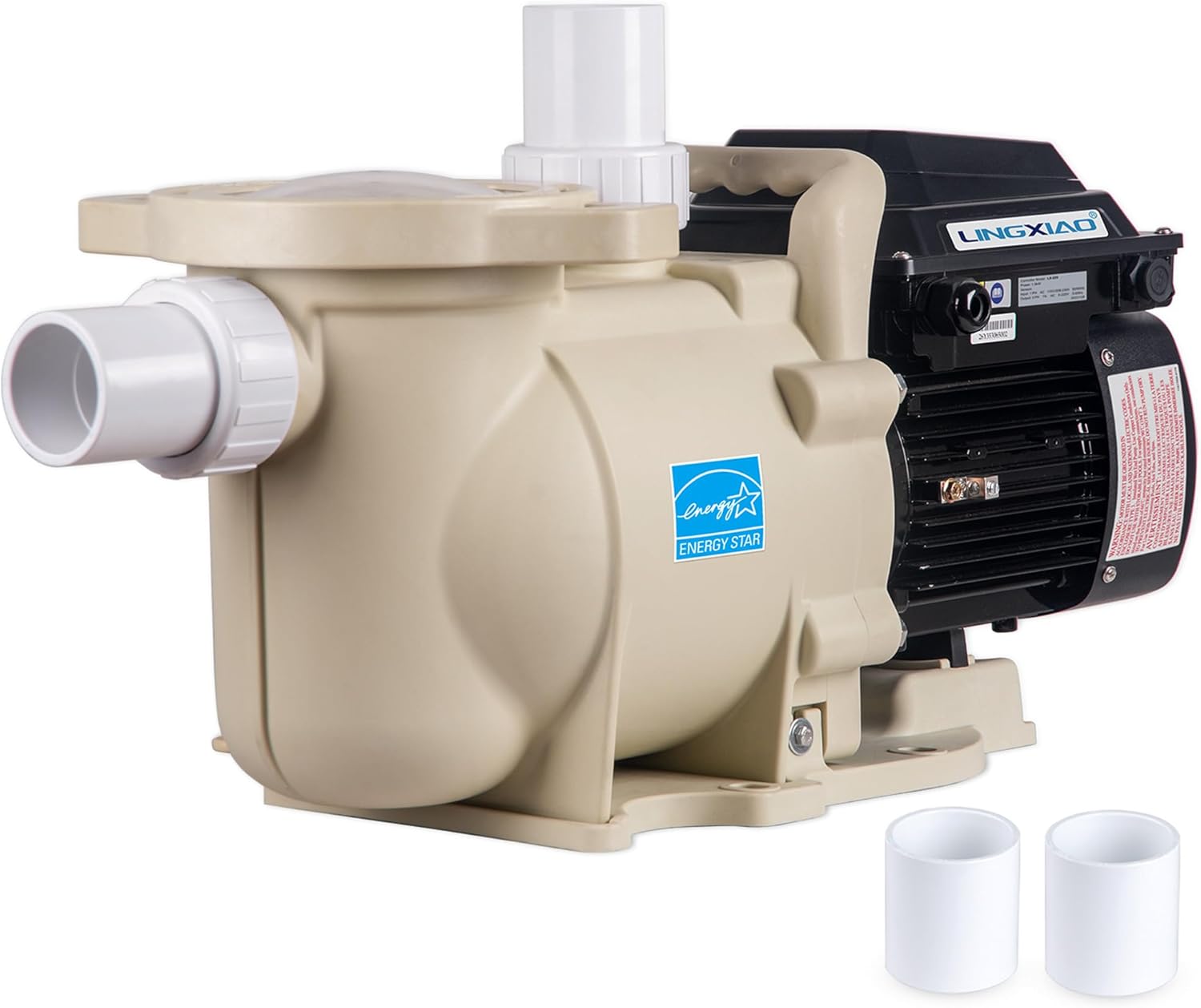 LINGXIAO Variable Speed Pool Pump Inground 2HP with Filter Basket - 115V/208-230V Variable Speed Pump, Low Noise & Energy Star Certified, 1.5" or 2" Fit Includes