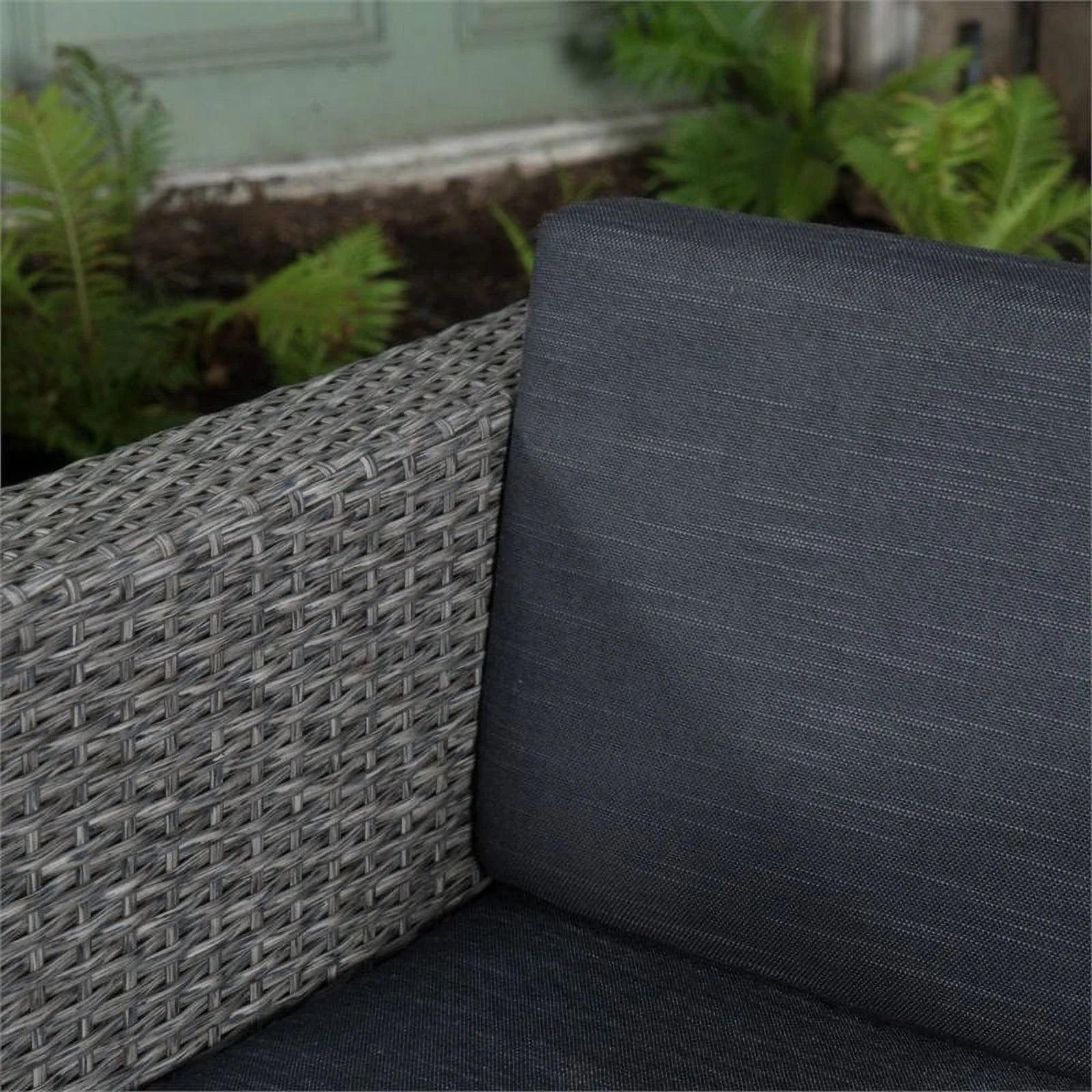 Noble House Puerta 6 Piece Outdoor Wicker Chair and Wood Table Set T52769