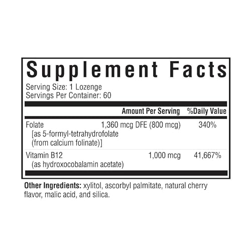 Seeking Health Hydroxo B12 with Folinic Acid - 60 Lozenges G291