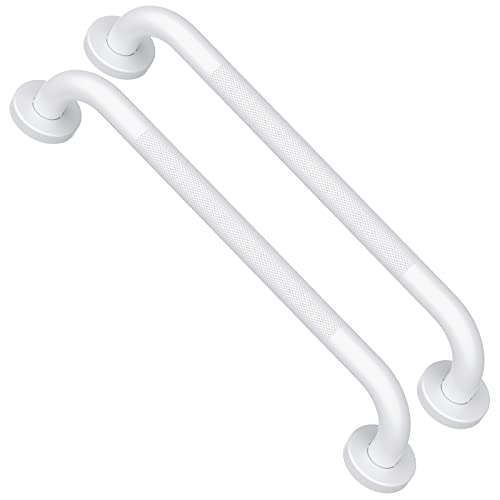 2 Pack 24 Inch Anti-Slip Shower Grab Bars w/Rubber Grip, iMomwee Chrome SUS304 Stainless Steel Bathroom Wall Mount Grab Bar Handle, Safety Balance Handrail, Handicap Elderly Senior Assist Bath Handle