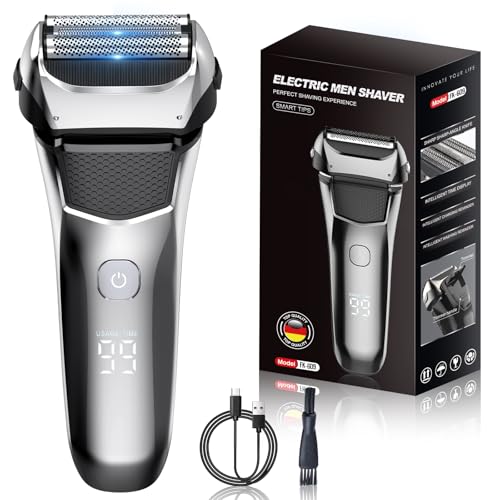 Electric Razor for Men,Electric Shavers for Men face,Rechargeable Cordless Razors for Men,Dry Wet Shavers Beard Trimmer Travel Foil Shaver for Close Shaving Face as Father Husband Boyfriend Gift