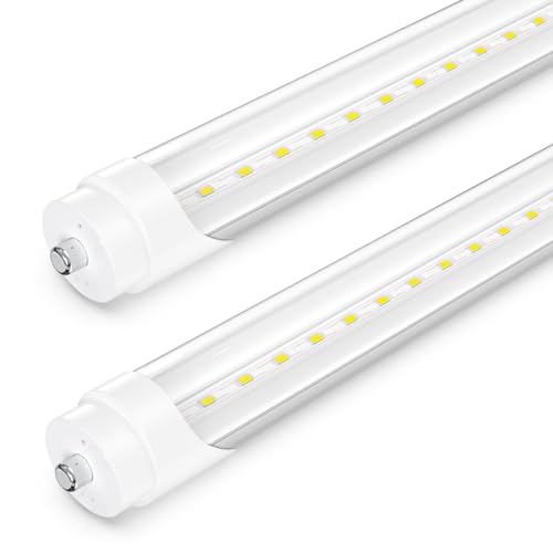 SHINESTAR 20-Pack 8FT LED Bulbs, Ballast Bypass, 44W 6500K Daylight, F96T12 LED Replacement for T8 T10 T12 Fluorescent Tubes, FA8 Single Pin, Dual-end, Clear Cover