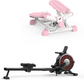 MERACH Mini Stepper for Exercise, Twist Stair Stepper 330LBS Capacity, Stepper Exercise Equipment with Resistance Bands for Full Body Workout, Magnetic Rowing Machine with Exclusive App
