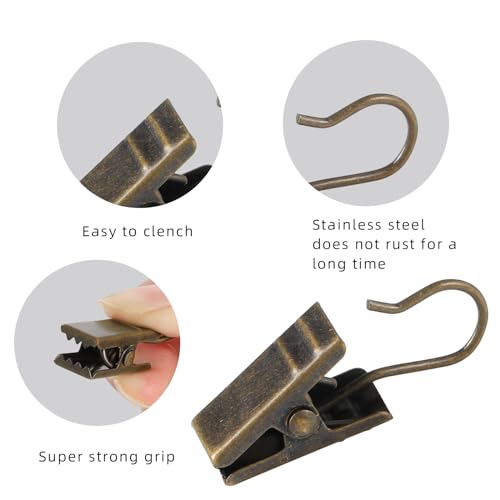 24pcs Stainless Steel Curtain Clips for Hanging Photos and Lights O59905