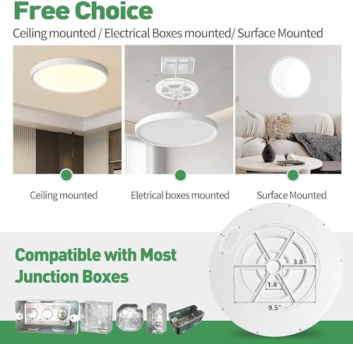 4PK 15.8 Inch LED Flush Mount Ceiling Light, 32W, CCT Selectable L9727
