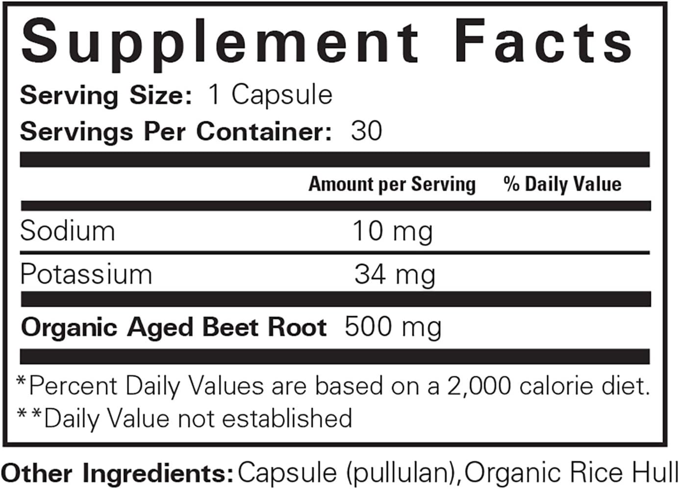 Aged Beet Root Capsules - Organic Nitric Oxide Supplement - 30 Count P898