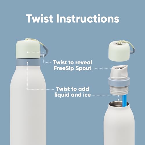 Owala FreeSip Twist Insulated Stainless Steel Water Bottle with Straw, 24 oz, Pink/Purple C43941