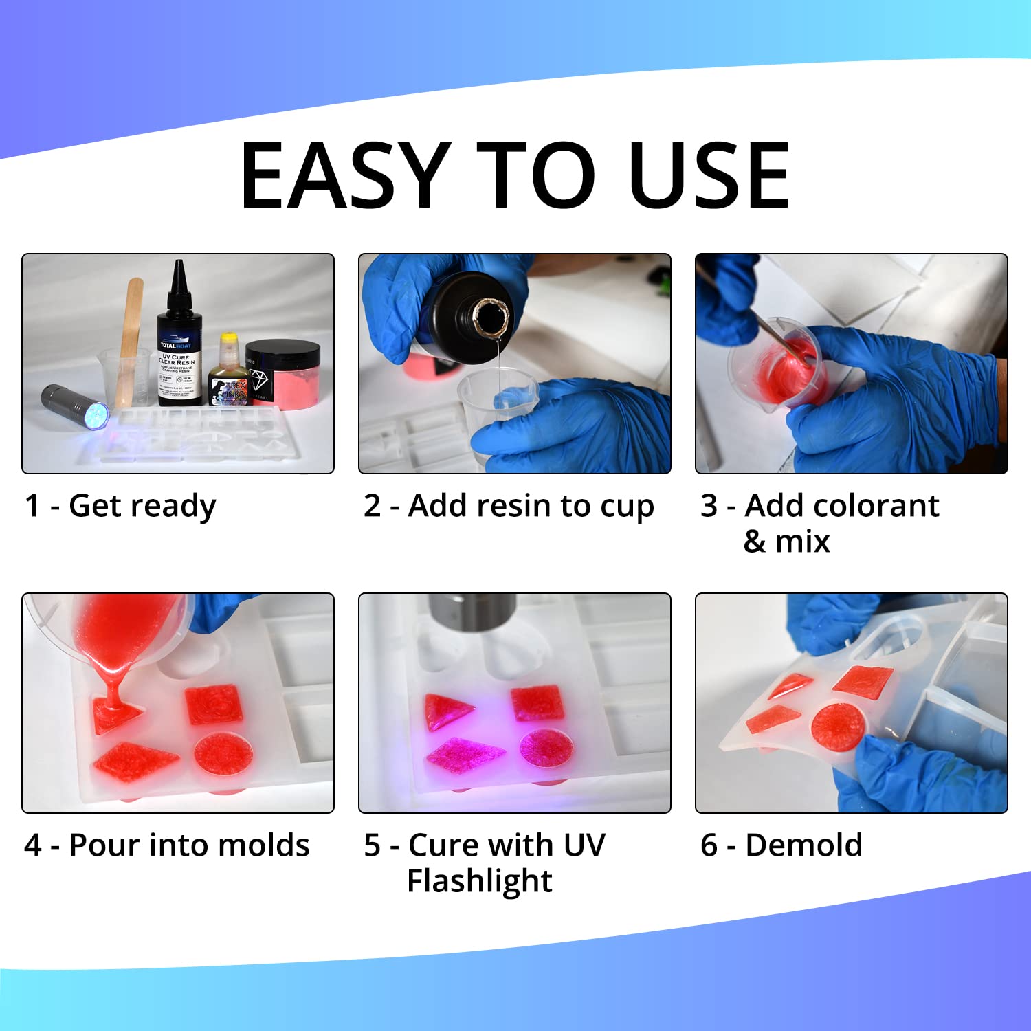 TotalBoat 100g UV Cure Clear Acrylic Resin with UV Flashlight for Jewelry Making G946615