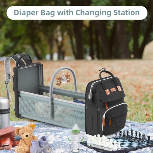 Diaper Bag Backpack with Changing Station, Black N145084
