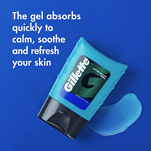 Gillette After Shave Gel for Men, Sensitive Skin, Light Fragrance, 2.5 oz, Pack of 6 B9924