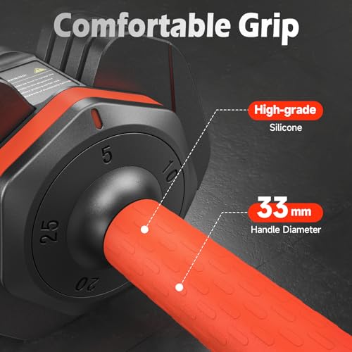 Adjustable Dumbbell Set 25LB Pair, Anti-Slip Handle for Fitness Workout O921197