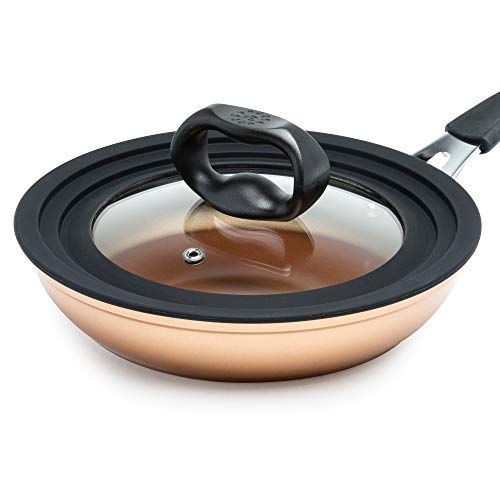 Ecolution Universal Lid for Pots and Pans, Tempered Glass, Fits 9.5-12 Inch, Black S51910