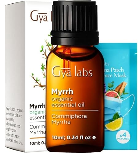 Gya Labs Organic Frankincense Essential Oil for Body Comfort - 100% Natural Organic Frankincense Oil for Skin - Frankincense Essential Oil Organic for Face & Diffuser (0.34 fl oz)