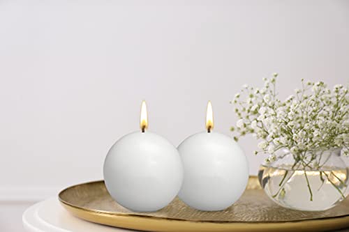 Bolsius White Ball Candles 2.75 Inch Unscented Set of 10 I36774
