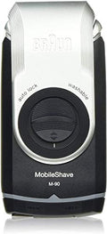 Braun MobileShave M-90 Travel Shaver Silver (Precision Trimmer, Smart Foil, Wide Floating Foil, Washable)