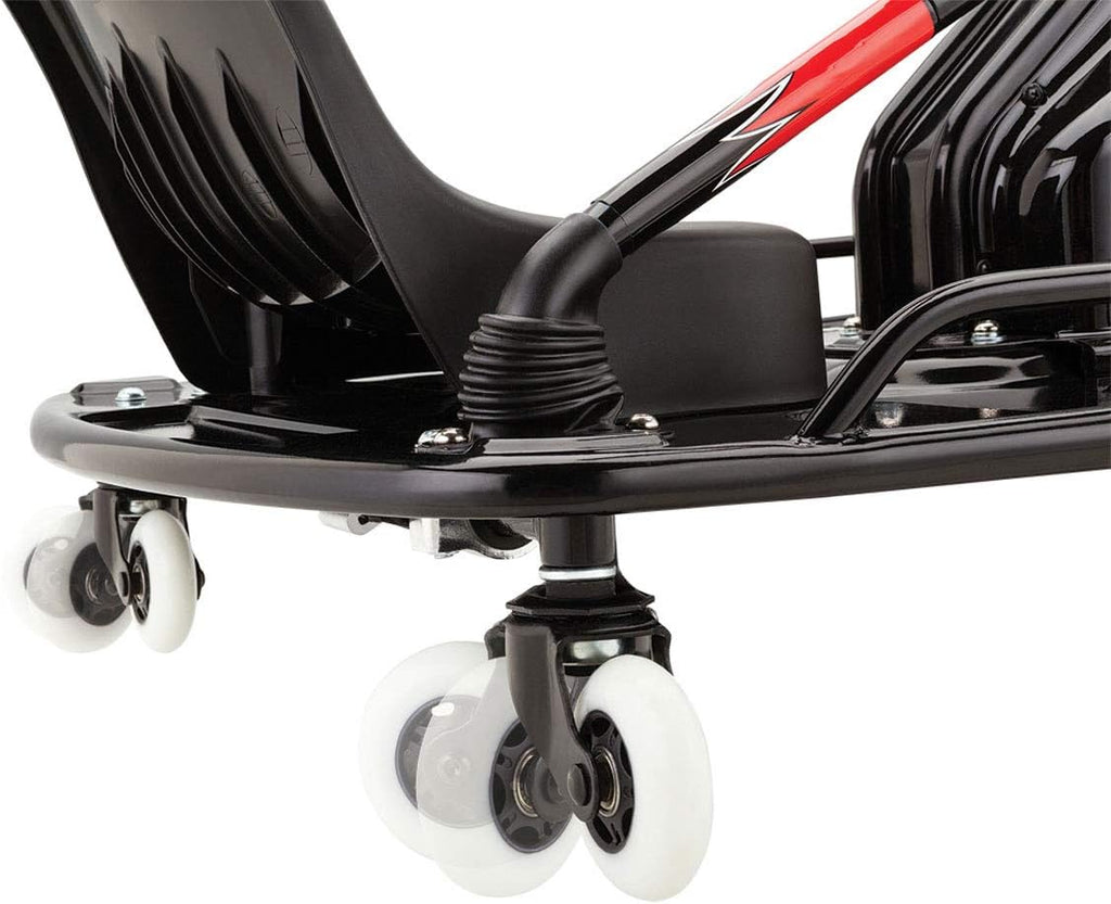 Razor Crazy Cart DLX 24V Electric Drifting Go Kart, Black/Red Y705447
