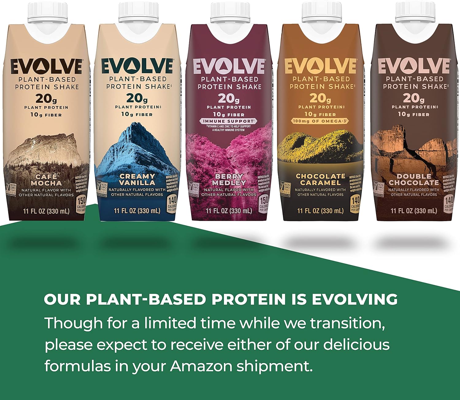 Evolve Plant Based Protein Shake, Double Chocolate, 20g Vegan Protein, 11oz (4 Pack) Z990545