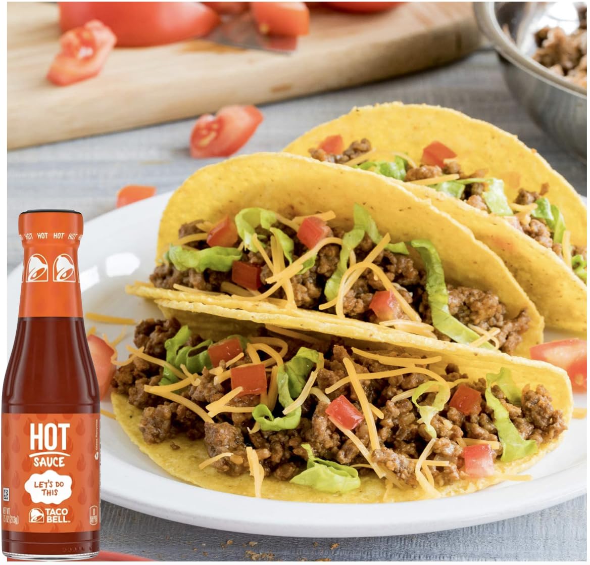 Taco Bell Hot Sauce Bottle 7.5 oz (2-Pack) D162920
