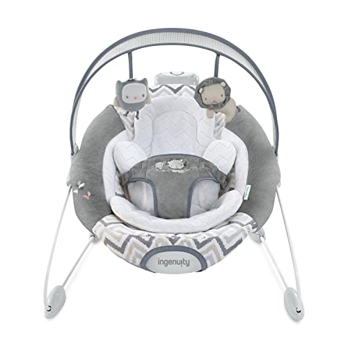Ingenuity SmartBounce Automatic Baby Bouncer Seat with White Noise, Music, -Toy Bar & 2 Plush Infant Toys, 0-6 Months Up to 20 lbs (Braden)