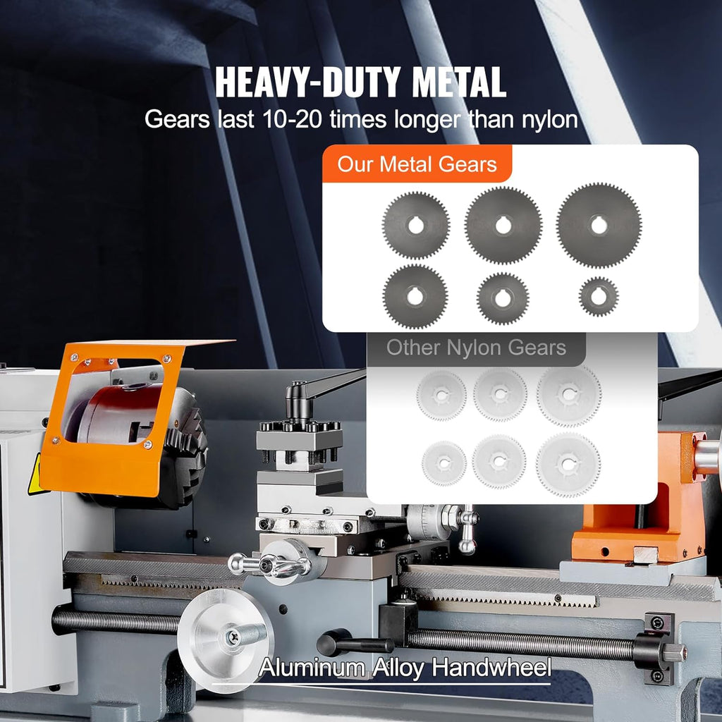 VEVOR Metal Lathe Machine 7 x 13.78 Precision Benchtop Power Lathe S506230