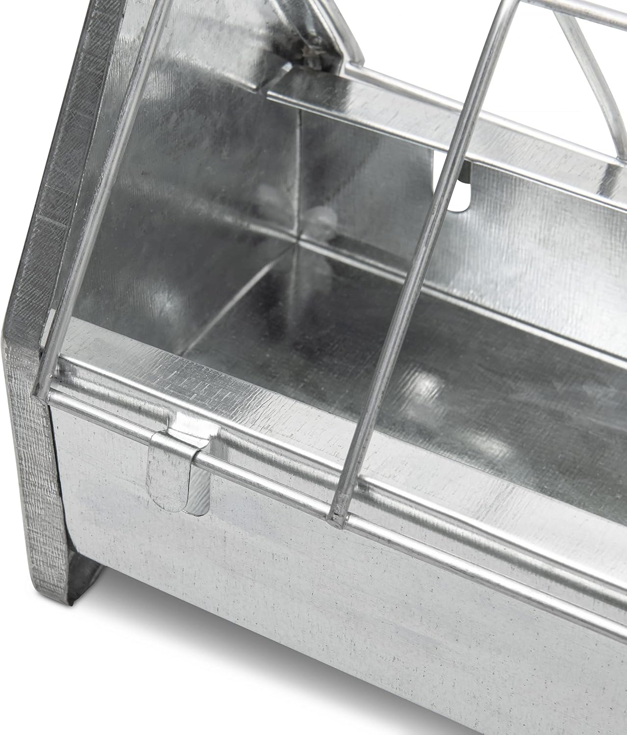 Galvanized Metal Chicken Feeder Trough 15" with Anti Roosting Guard G2347