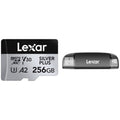 Lexar 256GB (2-Pack) Professional Silver PLUS microSDXC Memory Card w/SD Adapter, UHS-I, C10, U3, V30, FULL-HD & 4K Video, Up to 205/150 MB/s Read/Write, for Videographers, Gamers (LMSSIPL256G-B2ANU)