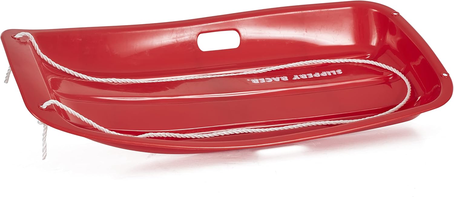 Downhill Sprinter Kids Toddler Snow Sled with Pull Rope, Red (2 Pack) N98704