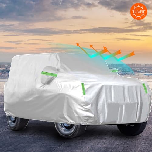 D-Lumina Car Cover for Jeep Gladiator JT 2020-2024, 600D Oxford Waterproof, Black & Green T251114