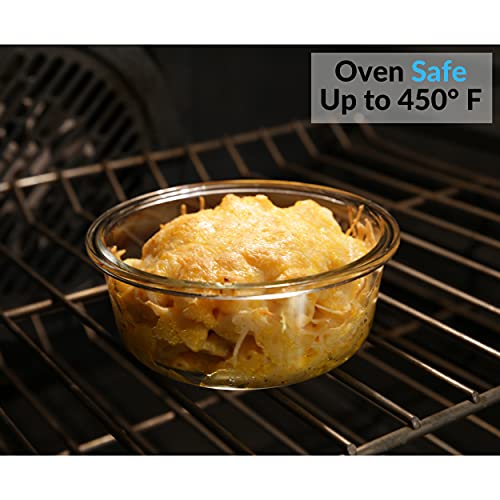 1790 Glass Food Storage Containers with Lids - 9 Pack, Airtight & Leak Proof, Heat Resistant to 550℉ Y64044