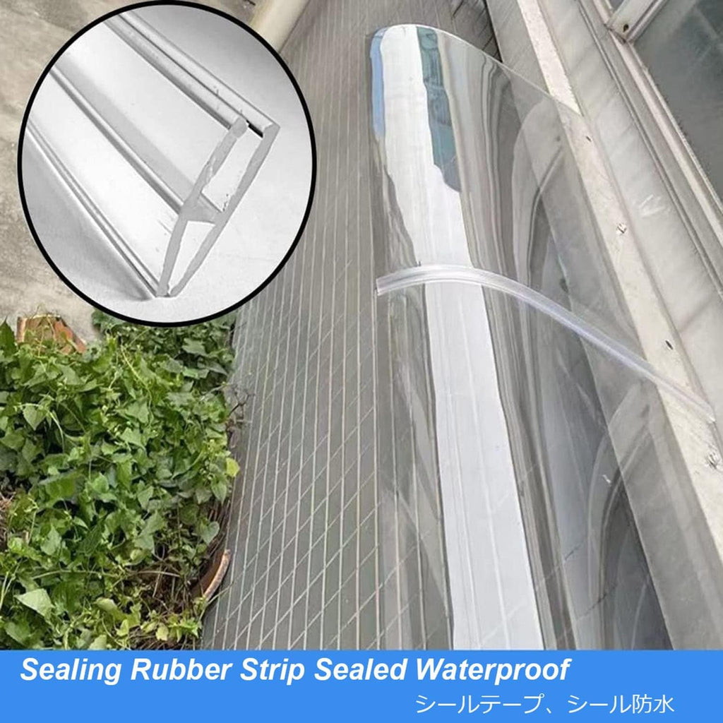Polycarbonate Awning Canopy UV Rain Snow Protection for Door Patio, 15.7x39in W7442