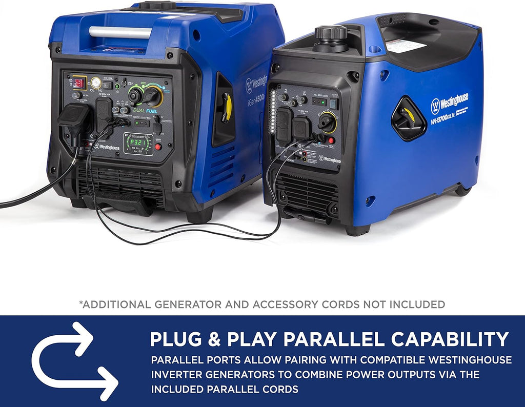 Westinghouse 3700 Peak Watt Super Quiet Portable Inverter Generator with Wheel & Handle Kit B1085
