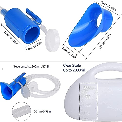 Female Urinal 2000ml Portable Spill Proof with Long Tube for Travel F777643