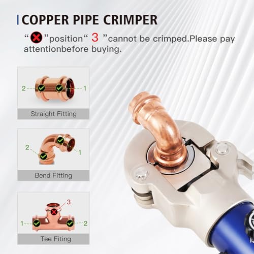 BANCHEE Hydraulic Crimping Tool for Copper Tube Fittings, 1/2 to 1-Inch Jaw Y49495