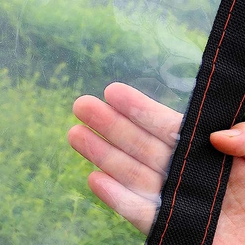 8x10 ft Clear Vinyl Tarp with Grommets, Heavy Duty Waterproof Y7548