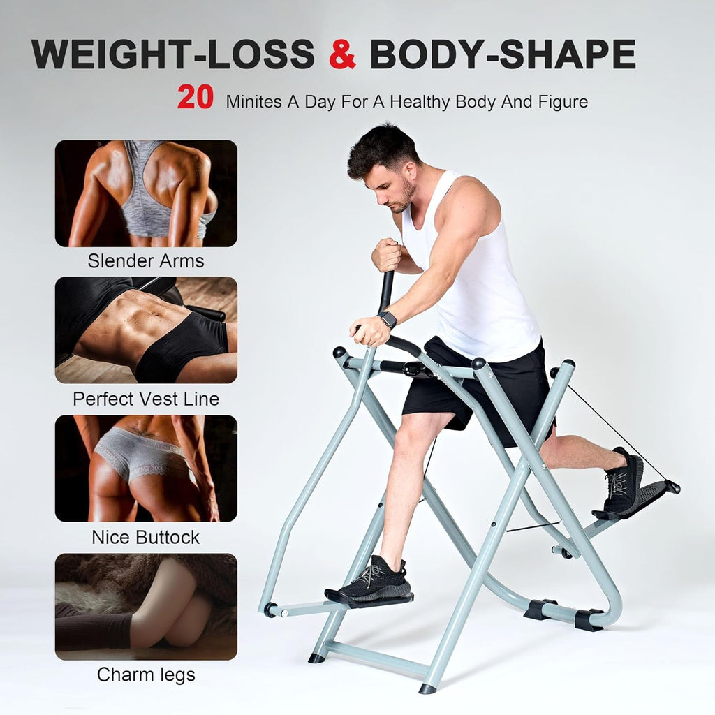 SogesPower Air Walk Trainer Elliptical Machine Glider with Monitor, 330LBS Capacity C6055