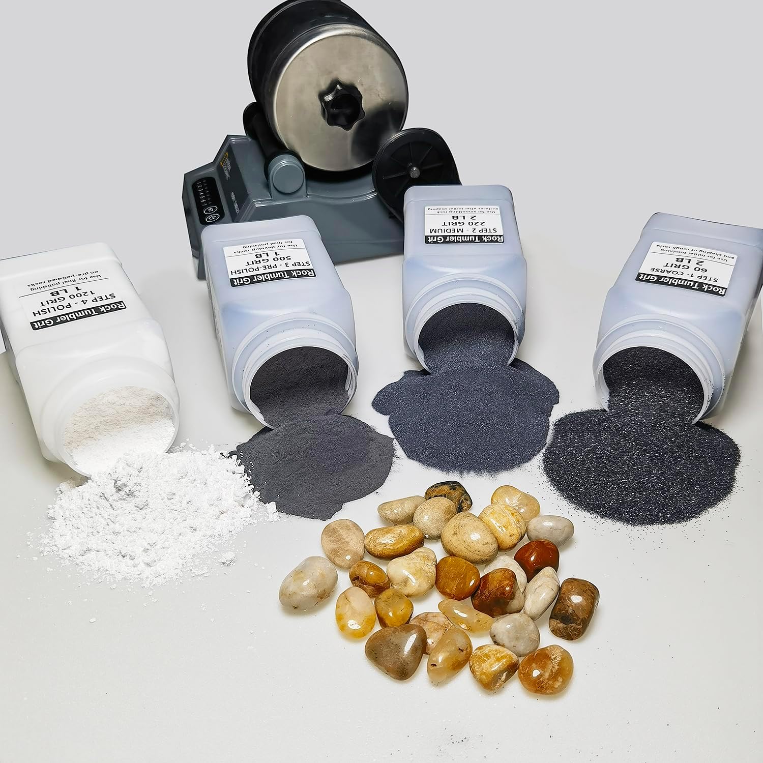 7 LBS Rock Tumbler Grit Refill Kit with Plastic Pellets E40368