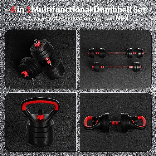 Signature Fitness Adjustable Dumbbell and Barbell Kettlebell Set A171