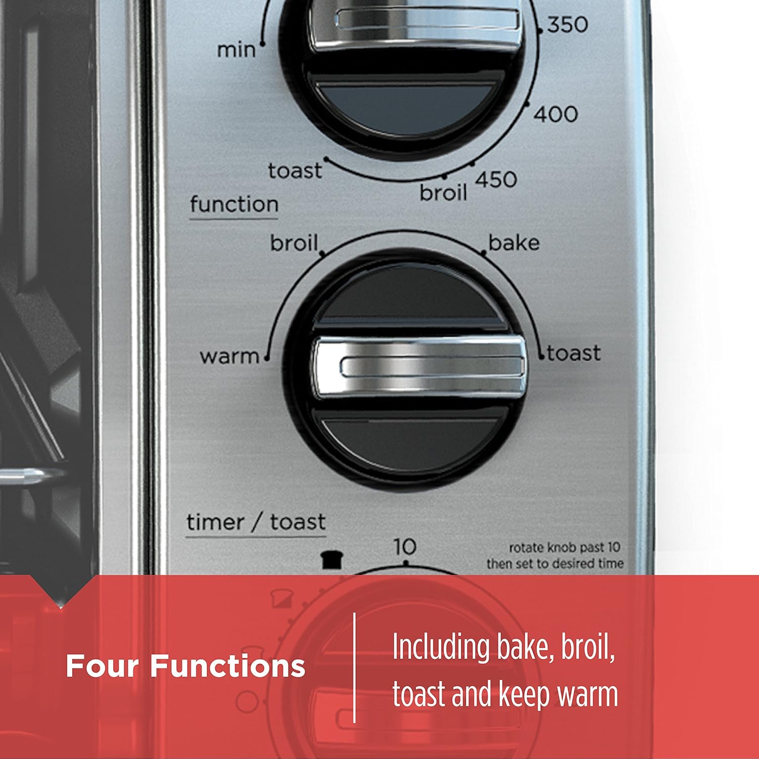BLACK+DECKER TO1750SB 4-Slice Toaster Oven, Stainless Steel S86551