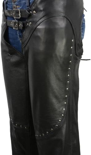Milwaukee Leather Chaps ML1186 Women Black Low-Rise Motorcycle T3595