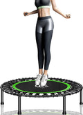 CKE Rebounders 40 Inch Mini Trampoline for Adults Kids,Mini Fitness Trampoline with Safety Anti-Skid Pads Stable Exercise Trampoline for Kids Men Women Indoor Outdoor Workout (Light green)