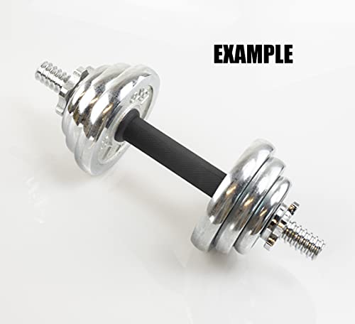 Threaded Dumbbell Bar Handles with Rubber Grip, Fit 1 Inch Plates, Sold in Pair L915