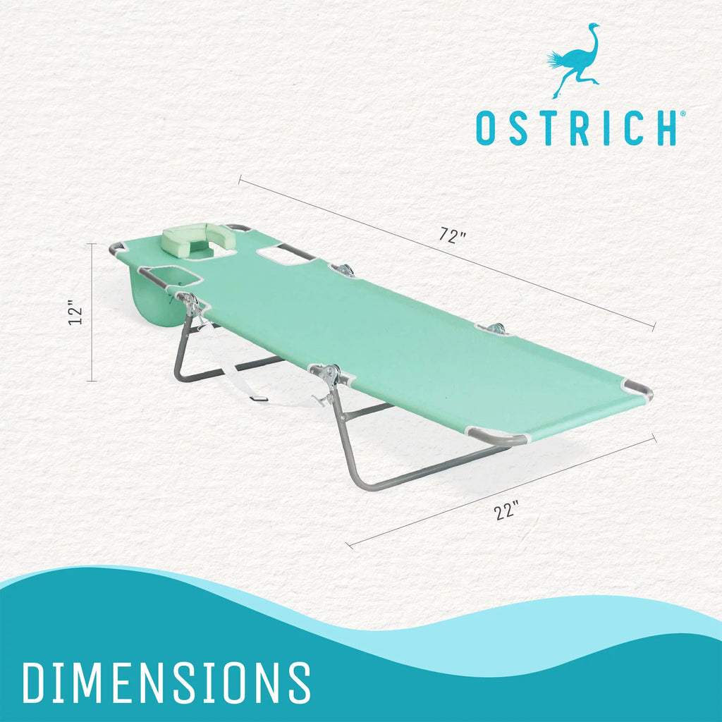 Ostrich Chaise Sunbathing Poolside Beach Chair with Recliner, Teal V291