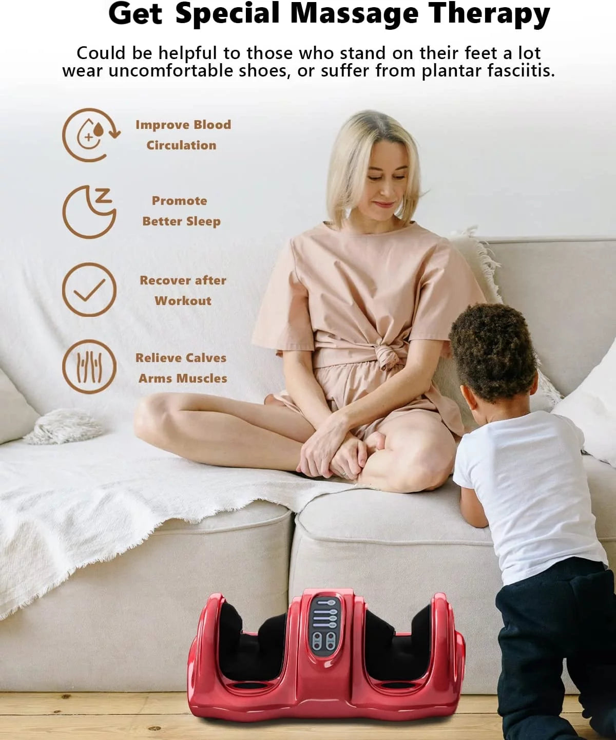 Foot Shiatsu Massager with Remote, 3 Modes for Feet and Calves V6622